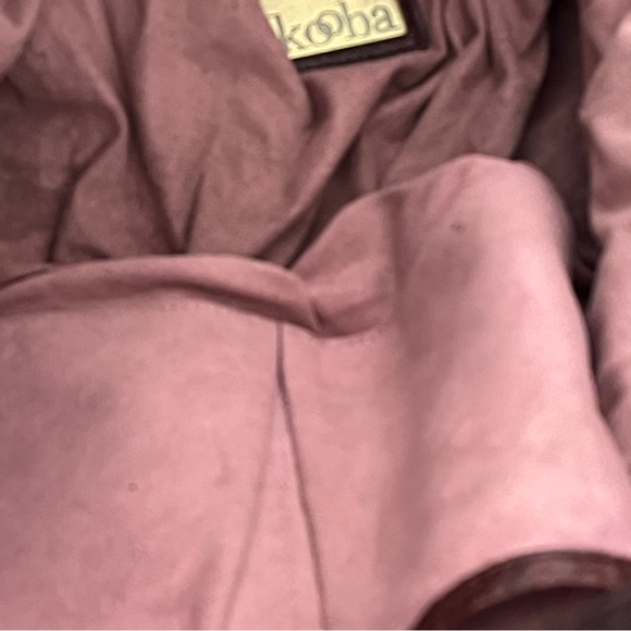 Kooba Ana Burgundy Glazed Pebble Leather Handbag - Picture 10 of 12